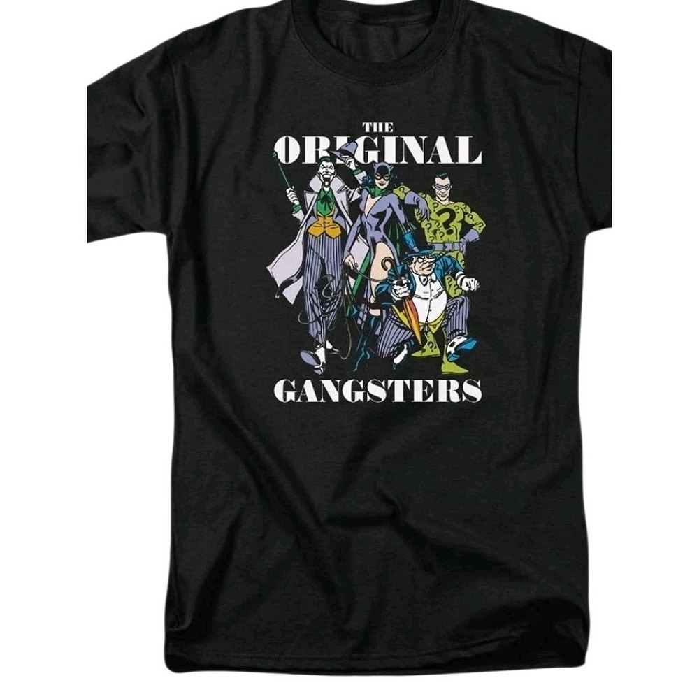 DC Comics Mens Original Gangsters Licensed Shirt Size Small Batman Black